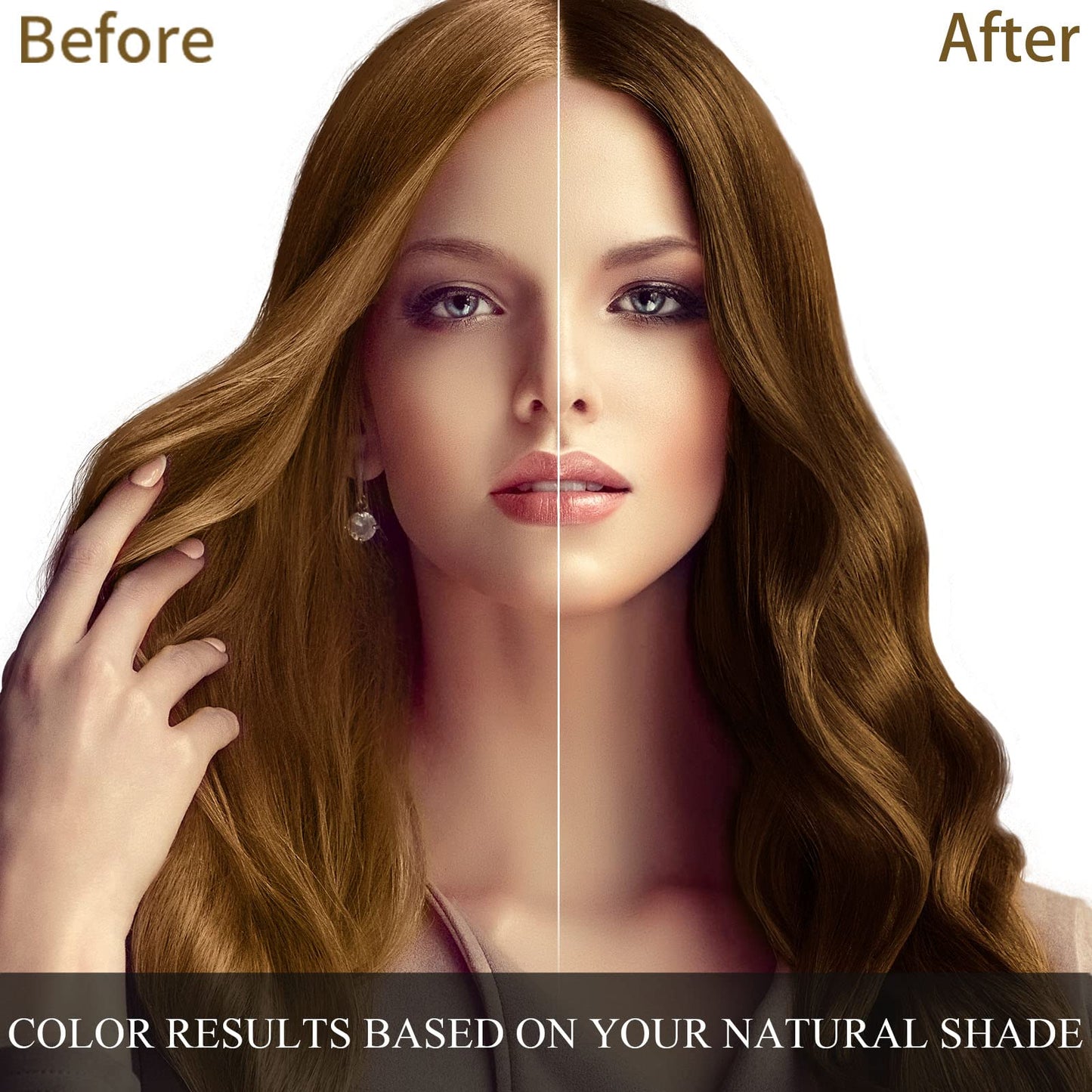 MEIDU Instant Hair Color Shampoo Chestnut Brown Hair Dye Shampoo for Women & Men 3 in 1- Herbal Ingredients Coloring Shampoo in Minutes 500ML